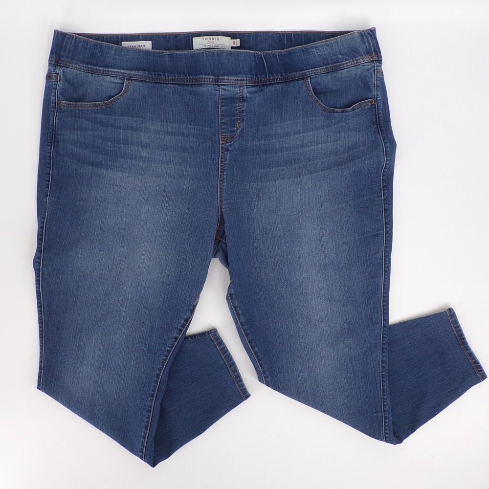 Torrid Women's Lean Jean Pull On Stretch Blue Denim Jeans - size 4R